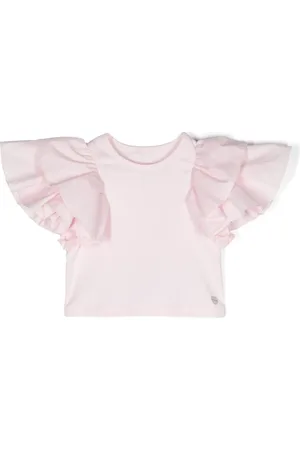 Lapin House T-shirt con ruches crop
