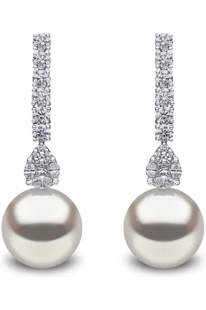 Yoko London Orecchini in oro bianco 18 carati, diamanti e perla dei Mari del Sud