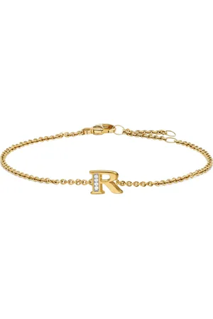 David Yurman 18K yellow gold Petite Pavé Initial diamonds bracelet