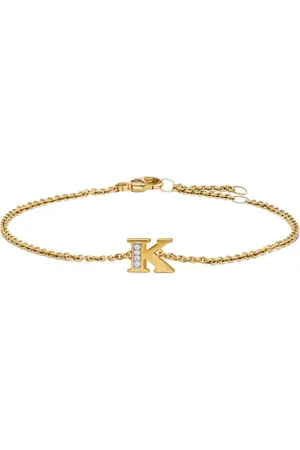 David Yurman 18K yellow gold Petite Pavé Initial diamonds bracelet