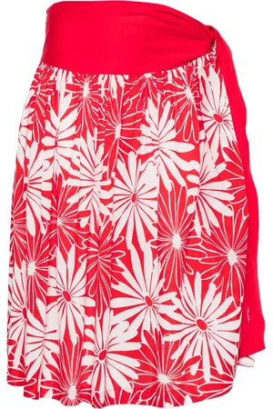 Saint Laurent Gonna midi con stampa a fiori anni 1970