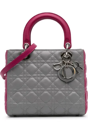 Dior Borsa a tracolla Lady Dior media in pelle di agnello bicolore con motivo Cannage 2014