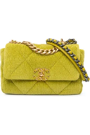CHANEL Borsa a tracolla 19 Flap media in corduroy 2021-2024