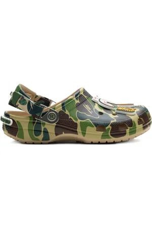 A Bathing Ape X Crocs Classic "Chai" clogs