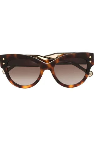 Carolina Herrera Occhiali da sole cat-eye con effetto tartarugato
