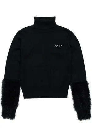 Nº21 Fluffy-sleeves roll-neck jumper