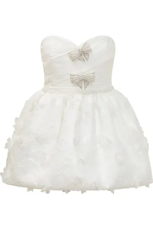 Self-Portrait Abito mini in organza con fiocco