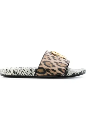 Roberto Cavalli Sandali slides con placca logo