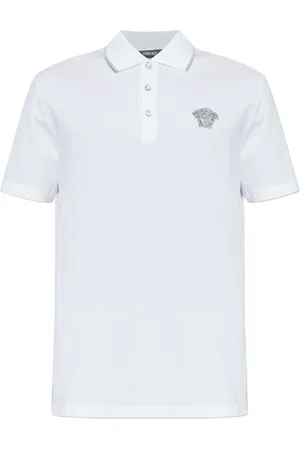 VERSACE Polo con logo ricamato