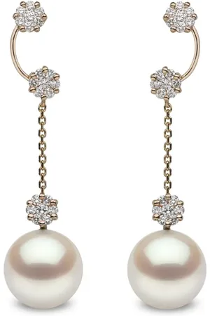 Yoko London Orecchini in oro 18kt con diamanti e perle d