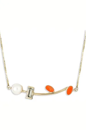 Aliita Collana Petalos in giallo 18 carati con citrino e perle