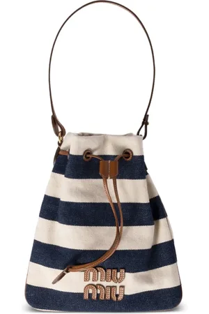 Miu Miu Borsa a secchiello a righe
