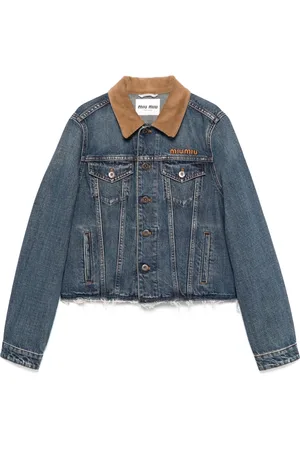 Miu Miu Giacca denim con colletto a coste