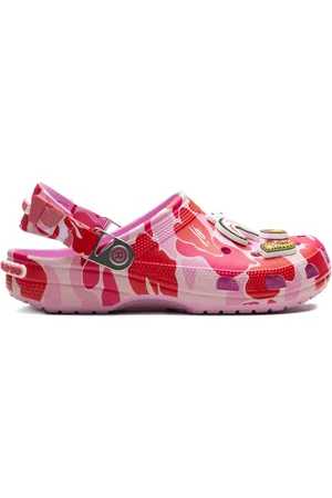 A Bathing Ape X Crocs Classic "Carnation" clogs