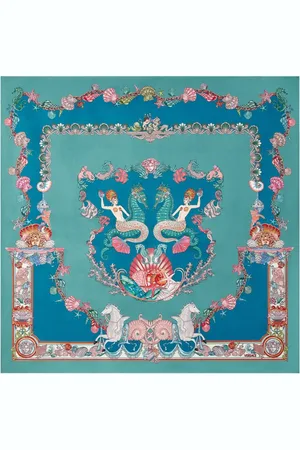 VERSACE Coral Theatre silk scarf