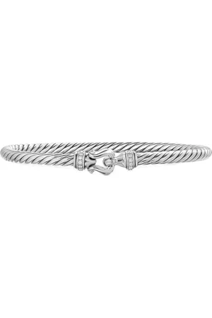 David Yurman Sterling silver Cable Flex diamonds bracelet
