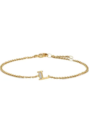 David Yurman 18K yellow gold Petite Pavé Initial diamonds bracelet