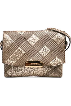 Burberry 2000-2017 Embossed Grain Check Leather Langley crossbody bag