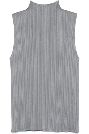 PLEATS PLEASE ISSEY MIYAKE Top smanicato con collo a lupetto