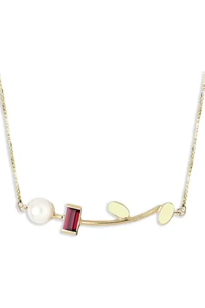 Aliita Collana Petalos in giallo 18 carati con citrino e perle