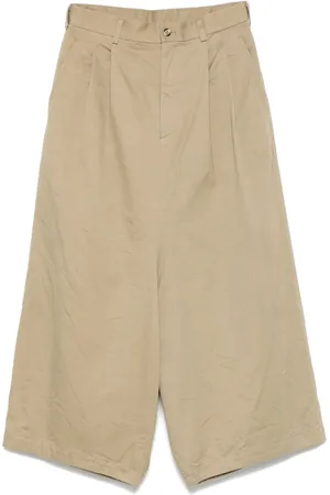 Comme des Garçons Pantaloni in cotone con pieghe