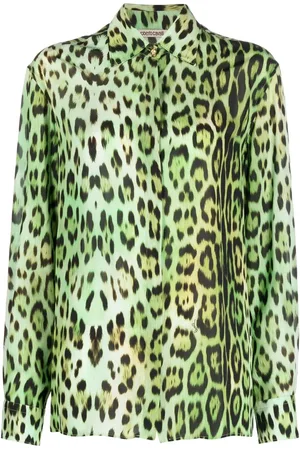 Roberto Cavalli Camicia a maniche lunghe leopardata