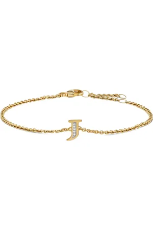 David Yurman 18K yellow gold Petite Pavé Initial diamonds bracelet
