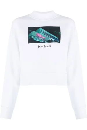 Palm Angels Felpa crop con stampa grafica