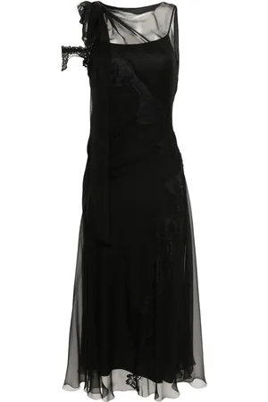 Alberta Ferretti Abito midi semi trasparente