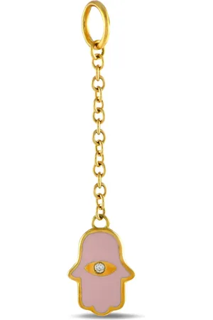 Aaron Basha Pendente Hamsa in giallo 18kt con diamanti
