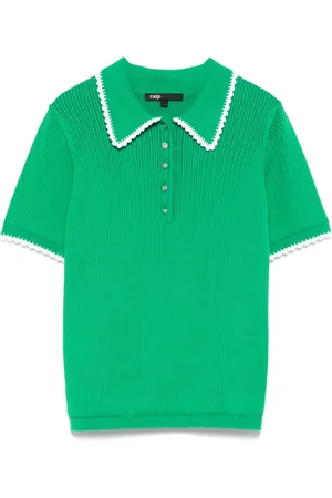 Maje Polo in maglia con lavorazione pointelle