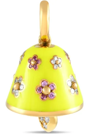 Aaron Basha Pendente Bell in giallo 18kt con zaffiri e diamanti