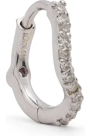 Maria Black Orecchini a cerchio Wave in oro bianco 14kt