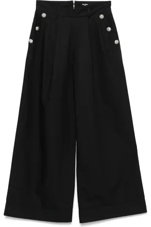 Balmain Pantaloni a palazzo con logo