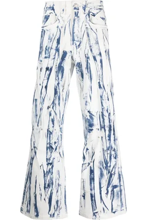 Kusikohc Jeans a gamba ampia con stampa