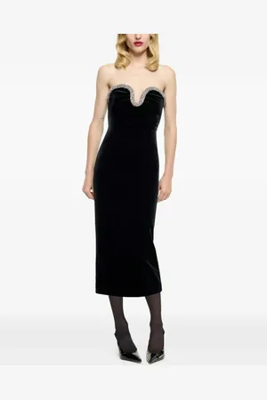 Roland Mouret Abito midi in velluto senza spalline