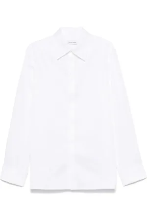 Marine Serre Camicia in popeline con motivo jacquard