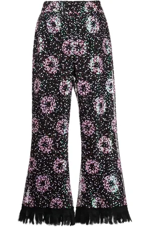 Anna Sui Pantaloni crop con paillettes