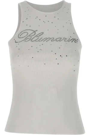 BLUMARINE Embellished-logo tank top