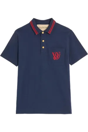 VALENTINO GARAVANI COTTON PIQU?? POLO SHIRT WITH VG EMBROIDERY