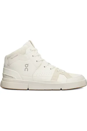 On Running Sneakers THE ROGER Clubhouse Mid "White/Sand"