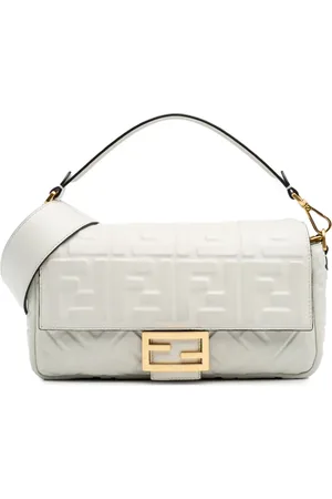 Fendi 2010-2025 Zucca Embossed Leather Baguette satchel