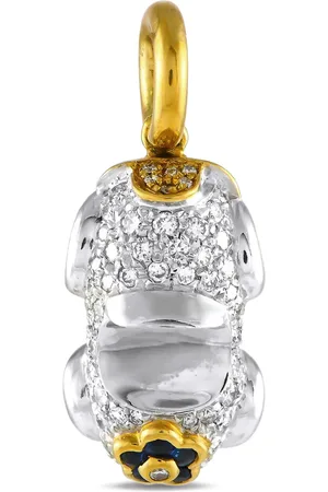 Aaron Basha Pendente Car in oro giallo e bianco 18kt con diamanti e zaffiri