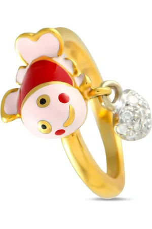 Aaron Basha Anello Clown Fish in giallo 18kt con diamanti