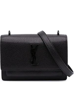 Saint Laurent 2017 Grained Calfskin Monogram Sunset Wallet on Strap crossbody bag