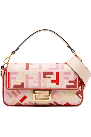 Fendi 2010-2025 Zucca Embroidered Canvas Baguette satchel
