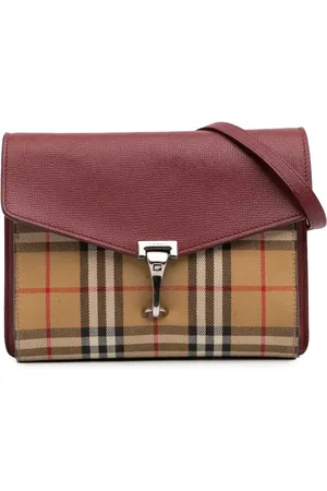 Burberry 2000-2017 Small Leather and House Check Canvas Derby Macken crossbody bag