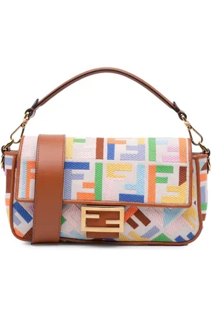 Fendi 2010-2024 Zucca Embroidered Canvas Baguette satchel