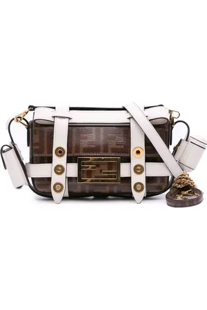 Fendi 2010-2025 Mini Zucca Glazed Fabric Cage Baguette satchel