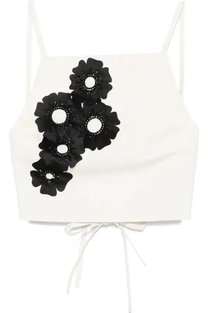 Msgm Floral-appliqu?? top